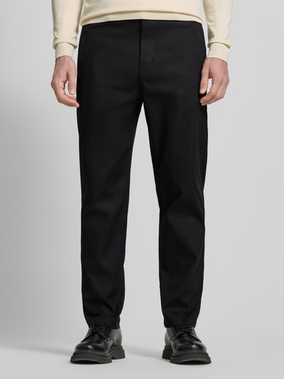 BOSS Orange Chino w kroju regular fit ze sznurkiem w pasie Czarny 4