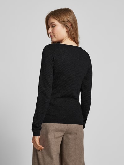 Vero Moda Sweter z dzianiny o kroju regular fit z efektowną przędzą model ‘CARE SHINE’ Czarny 5