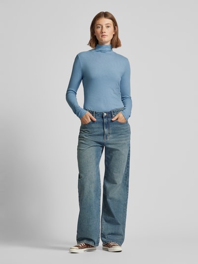 Marc O'Polo Denim Longsleeve mit Rollkragen Hellblau 1