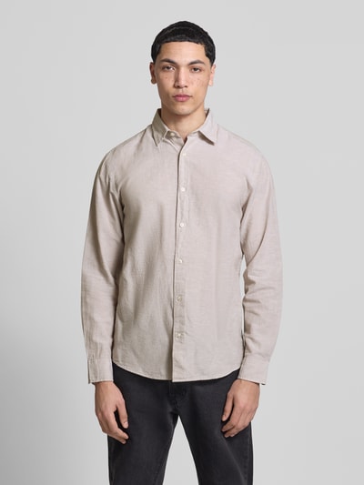 JACK & JONES Regular Fit Freizeithemd mit Kentkragen Modell 'BREEZE' Sand 4