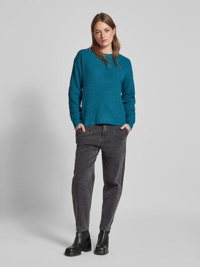 B.Young Gebreide pullover met ribboorden, model 'Onema' Oceaanblauw - 1