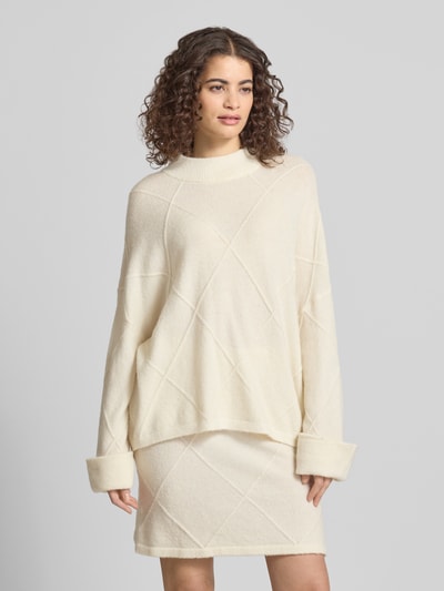 OH APRIL Regular Fit Pullover mit Alpaka-Anteil Modell 'Liora' Offwhite 4