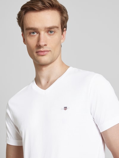 Gant Regular Fit T-Shirt mit Label-Stitching Weiss 3