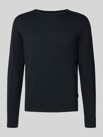bugatti Strickpullover mit gerippten Abschlüssen Marine 2