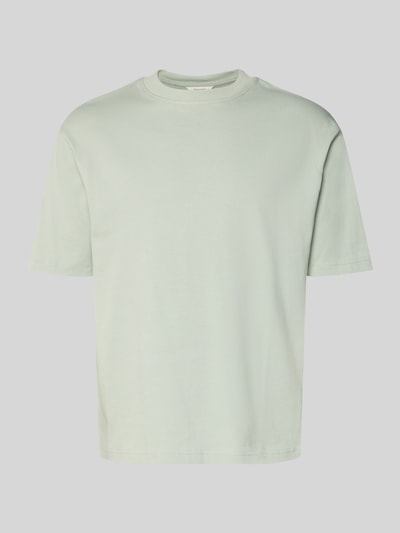 Produktfoto, Relaxed Fit T-Shirt aus reiner Baumwolle Modell 'RELEXASPEN' von SELECTED HOMME, unifarben, Rundhals, fein gerippte Struktur, kurzarm.