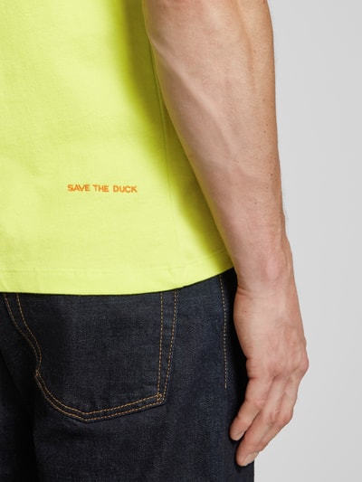 SAVE THE DUCK T-Shirt mit Logo-Patch Modell 'Bram' Gelb 3