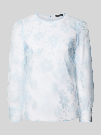 comma Regular Fit Bluse im semitransparenten Design Bleu 2