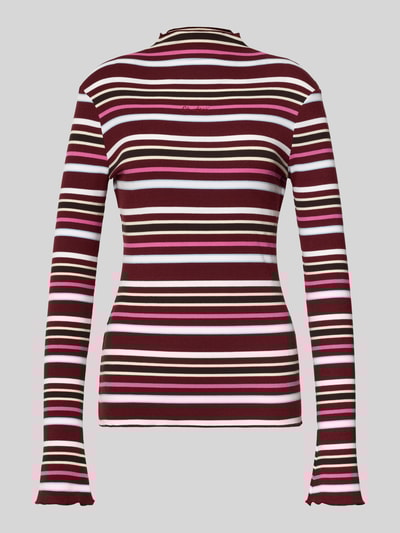 OH APRIL Shirt met lange mouwen en opstaande kraag, model 'Milou' Donkerrood - 2