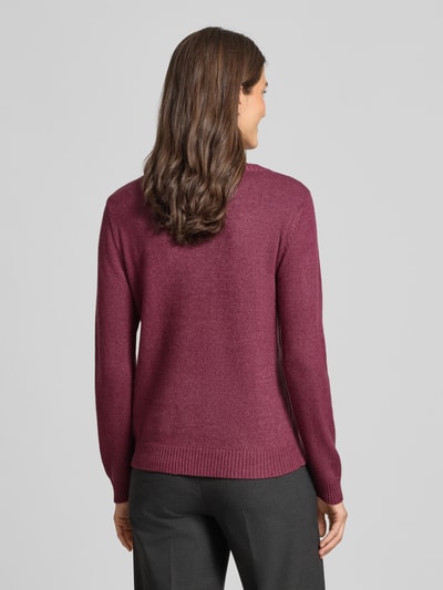 Vila Strickpullover mit Rundhalsausschnitt Modell 'Viril' Pflaume 5