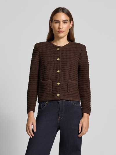 Bash Kurtka z dzianiny z wpuszczanymi kieszeniami model ‘GASPARD’ Czekoladowy 4