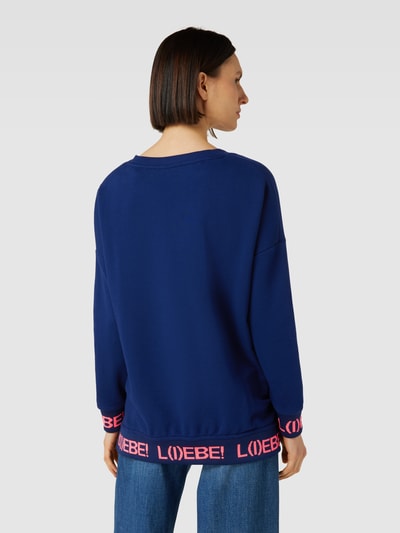 miss goodlife Sweatshirt met strass-steentjes, model 'L(I)EBE!' Marineblauw - 5