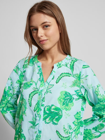 Emily Van den Bergh Regular Fit Bluse mit Tunikakragen Gruen 3