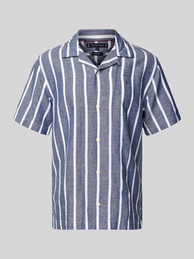 Tommy Hilfiger Regular fit vrijetijdsoverhemd van een mix van katoen en linnen Marineblauw - 2