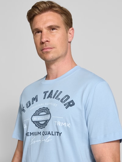 Tom Tailor Regular Fit T-Shirt aus reiner Baumwolle Hellblau 3