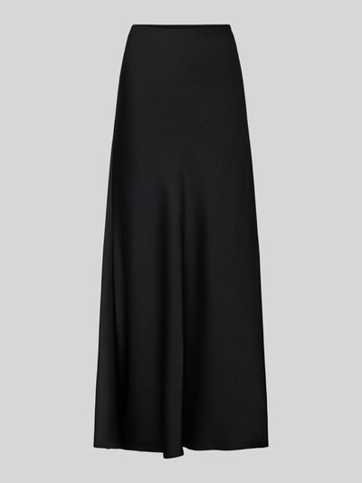 Neo Noir Midirok van satijn met elastische band, model 'URA' Zwart - 2