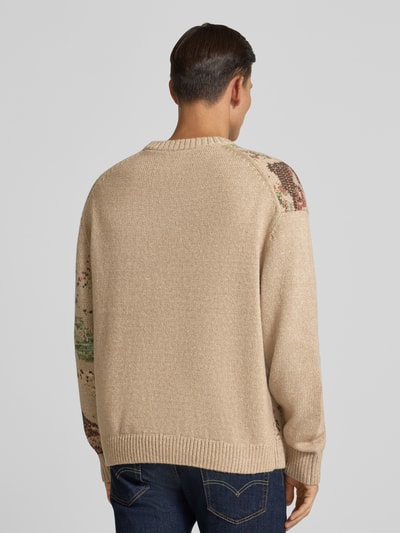 Scotch & Soda Sweter z dzianiny z prążkowanymi wykończeniami Średniobrązowy 5