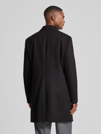 MCNEAL Lange jas van wolmix met reverskraag Zwart - 5