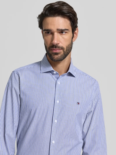 Tommy Hilfiger Tailored Slim fit zakelijk overhemd van puur katoen Koningsblauw - 3