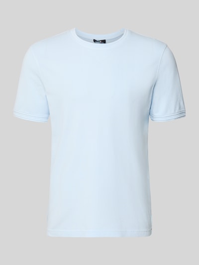 Produktfoto, Regular Fit T-Shirt mit Rundhalsausschnitt Modell 'Lao' von CINQUE, męski t-shirt, elastyczna mieszanka bawełny, jasnoniebieski, krój regular fit, okrągły dekolt, elastyczne zakończenia rękawów, długość tyłu w rozmiarze M: 65 cm