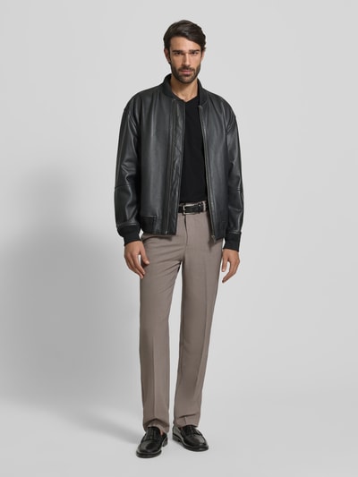 Fynch-Hatton T-Shirt mit Label-Stitching Black 1