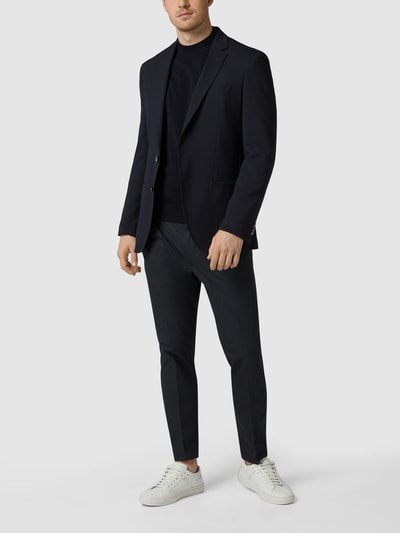 BOSS Slim Fit 2-Knopf-Sakko mit Viskose-Anteil Modell 'Haylon' Marine 1