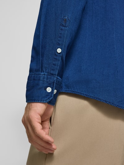 SEIDENSTICKER Slim fit zakelijk overhemd met kentkraag, model 'Spread' Marineblauw - 3