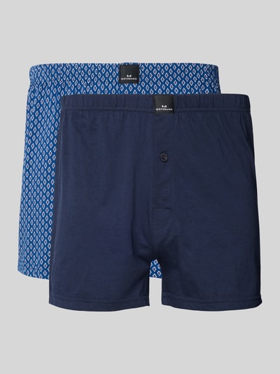 Götzburg Wäsche Boxershorts mit Label-Patch im 2er-Pack Marine 1