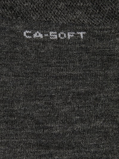 camano Socken mit Label-Stitching  im 3er-Pack Dunkelgrau Melange 3