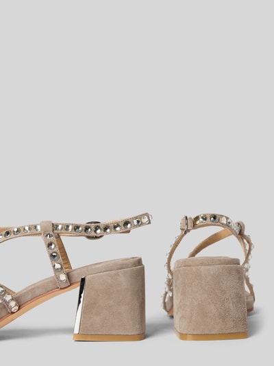 ALMA EN PENA Sandalette mit Blockabsatz Taupe 2