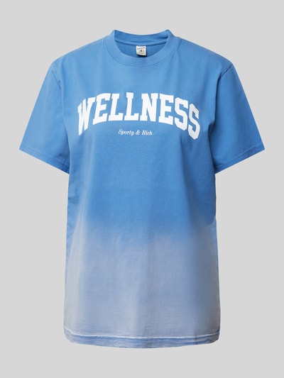 Sporty & Rich T-Shirt mit Label-Print Modell 'Wellness' Bleu 1