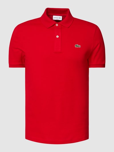 Lacoste Koszulka polo o kroju slim fit z bawełny z naszywką z logo Czerwony 2