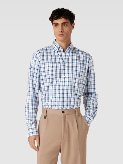 Eterna Koszula casualowa o kroju comfort fit z kołnierzykiem typu button down Granatowy 4