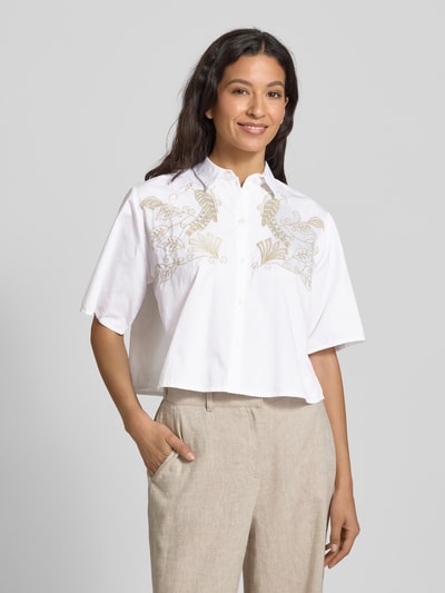 Jake*s Collection Korte overhemdblouse met knoopsluiting Wit - 4