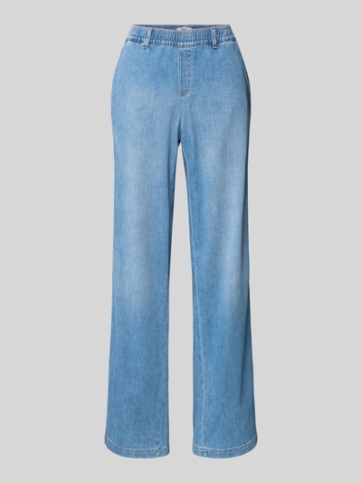 Produktfoto, Wide Leg Jeans mit elastischem Bund von BRAX im Used-Look aus Baumwoll-Mix mit Stretch-Anteil, hellblau, gerade Form