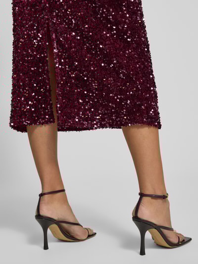 Vila Spódnica midi z wysokim stanem i cekinami model ‘FAITH’ Śliwkowy 3