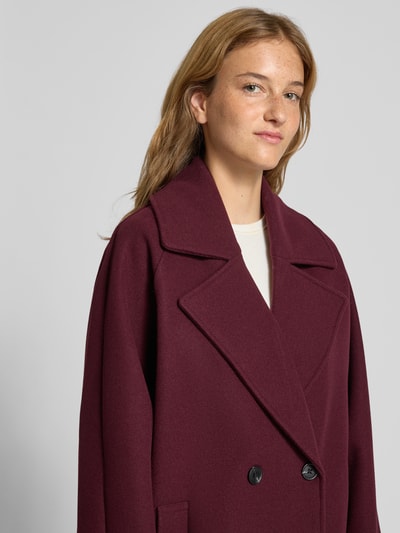 Noisy May Płaszcz o kroju oversized z kołnierzem z połami model ‘CICI’ Bordowy 3