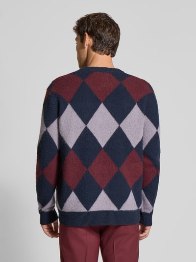 Wood Wood Gebreide pullover met ribboorden, model 'Jan' Marineblauw - 5