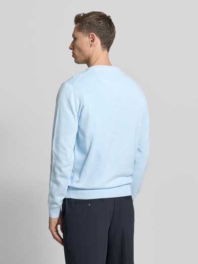 Fynch-Hatton Strickpullover mit gerippten Abschlüssen Hellblau 5