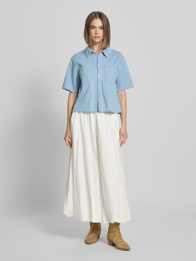 Pieces Relaxed Fit Jeanshemd aus Baumwoll-Mix Modell 'TULA' Hellblau 1