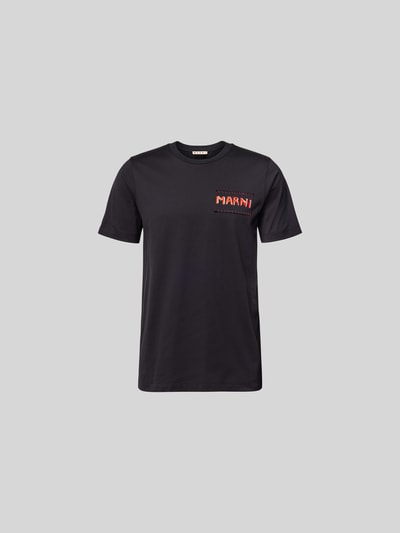 Marni T-Shirt mit Label-Patch Black 2