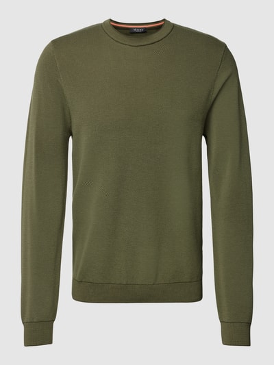 MAERZ Muenchen Stickpullover mit Rundhalsausschnitt Modell 'Ricecorn' Schilf Melange 2
