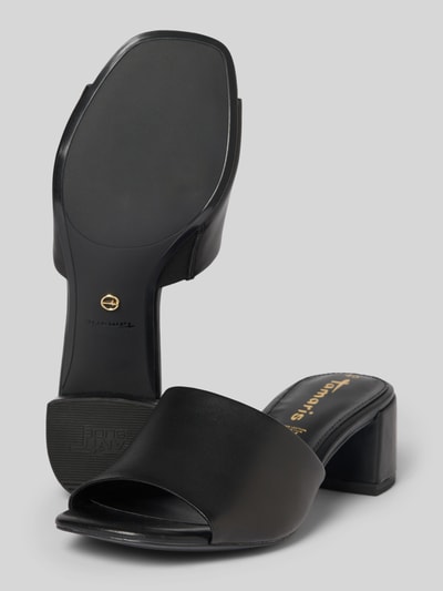 Tamaris Lederslides mit Blockabsatz Black 4