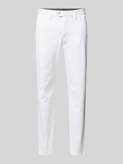 Christian Berg Men Regular Fit Chino mit Gürtelschlaufen Weiss 2