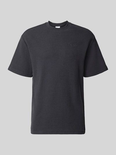 Produktfoto, Oversized T-Shirt mit Strukturmuster und Logo-Stitching von KARL KANI aus Baumwoll-Mix im Oversized-Fit mit Rundhalsausschnitt