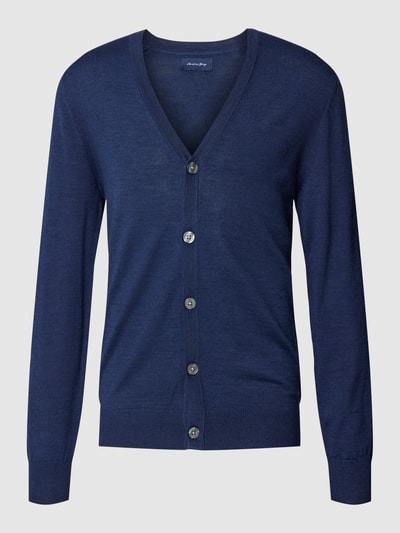 Christian Berg Men Slim fit gebreid jack Donkerblauw gemêleerd - 2