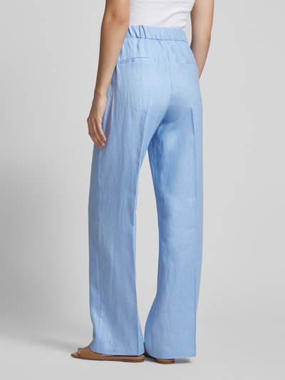 Mango Wide Leg Leinenhose mit Bügelfalten Modell 'SAMARA' Hellblau 5