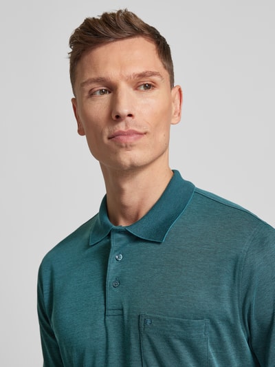 Christian Berg Men Regular fit poloshirt met borstzak Lagune - 3