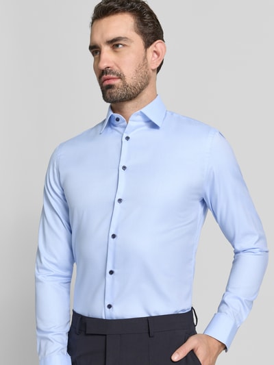 Jake*s Slim Fit Business Hemd aus Baumwolle mit Kentkragen Bleu 3