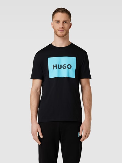 HUGO T-Shirt mit Label-Print Modell 'DULIVE' Black 4