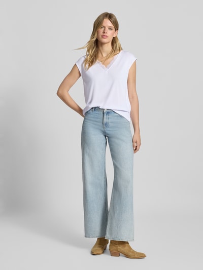 Pieces Loose fit T-shirt met kant, model 'KAMALA' Wit - 1